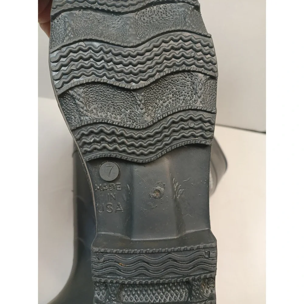 LaCrosse Men Black Rubber Rain Boots Made in USA Waterproof Work Size 7